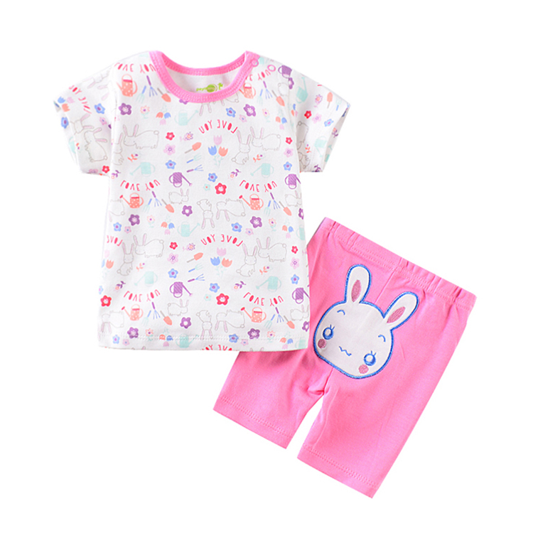 181baby:Wholesale Simple Beauty Organic Cotton Short Sleeve Baby Tshirt Set