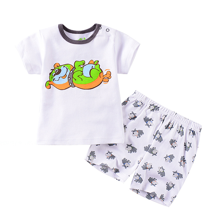217baby:Two-piece Suit Newborn Boy Clothes Printed Custom Baby Cotton T-Shirt Set