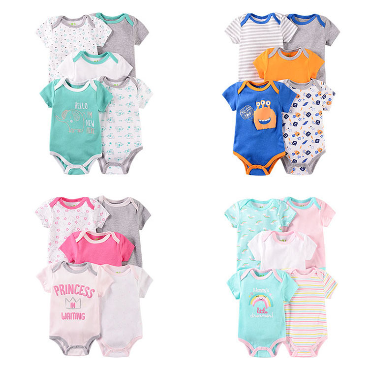 223baby:Wholesale 100% cotton printed cotton short sleeve baby rompers