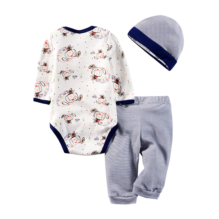 226baby:Plain round collar half-sleeve striped jumpsuit newborn baby bodysuits