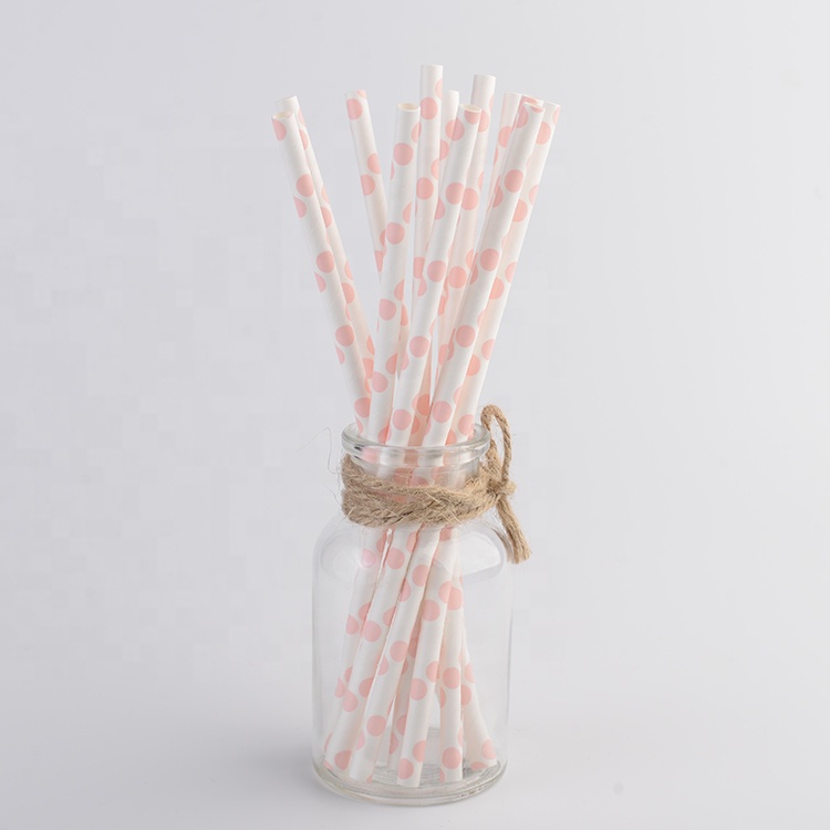 Custom Biodegradable Eco Friendly Party Supplies Food-Grade Paper Straws for Drinking