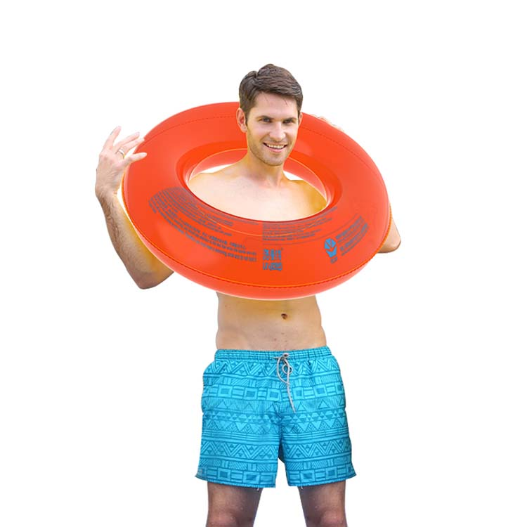 059sport:Fluorescent color plastic water toy inflatable swim ring