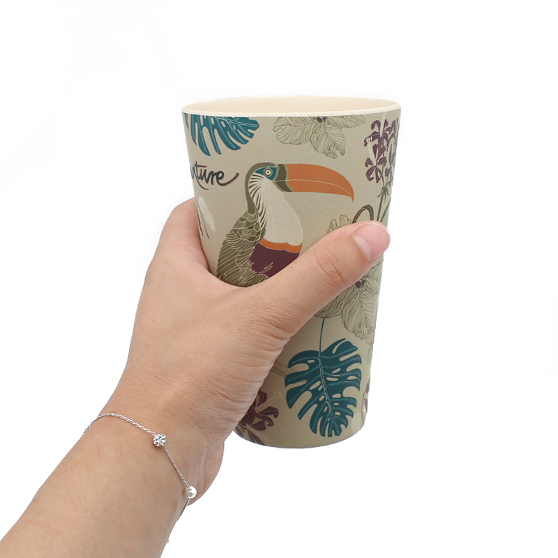 Natural non tixoc cheap price compostable bamboo fiber reusable coffee cups set with sleeves