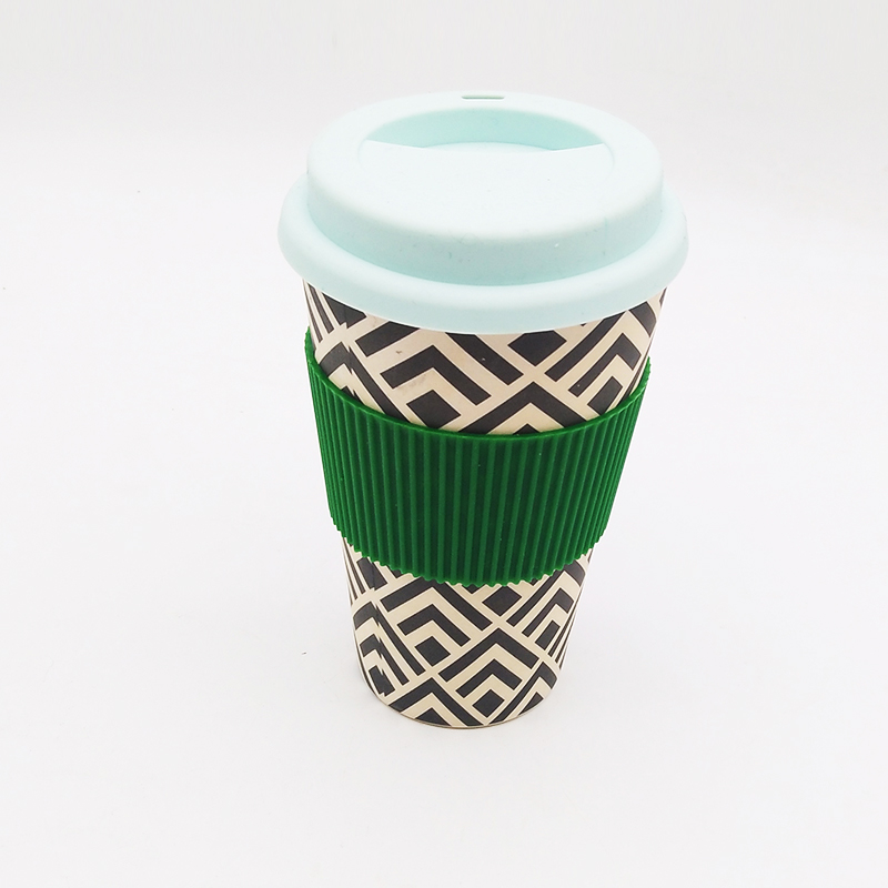 400ml 500ml biodegradable custom bamboo takeaway cup bamboo reusable bamboo fiber coffee cup 