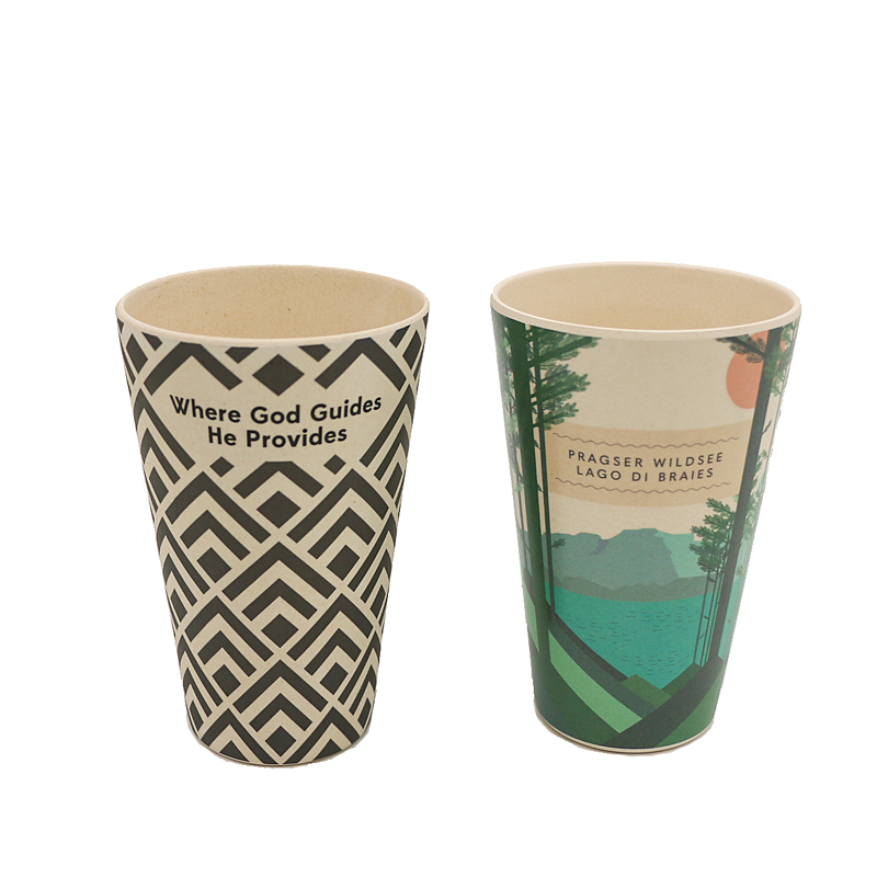 Hot-selling Lovely eco friendly pure plant bamboo PLA reusable custom logo coffee cup 300ML