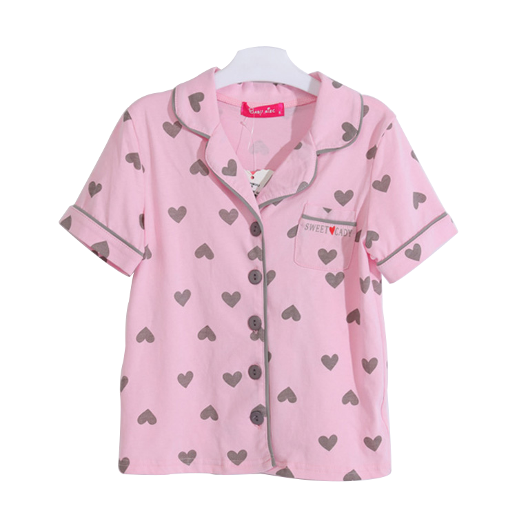 025clothes for women:Wholesale Clothing 100% Cotton Solid Color Short Women Pajama Set Sleepwear 