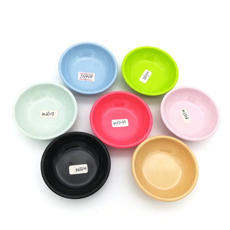 056Banboo:Restaurant Unbreakable Colorful Small Round Bamboo Fiber Soy Sauce Vinegar Dish