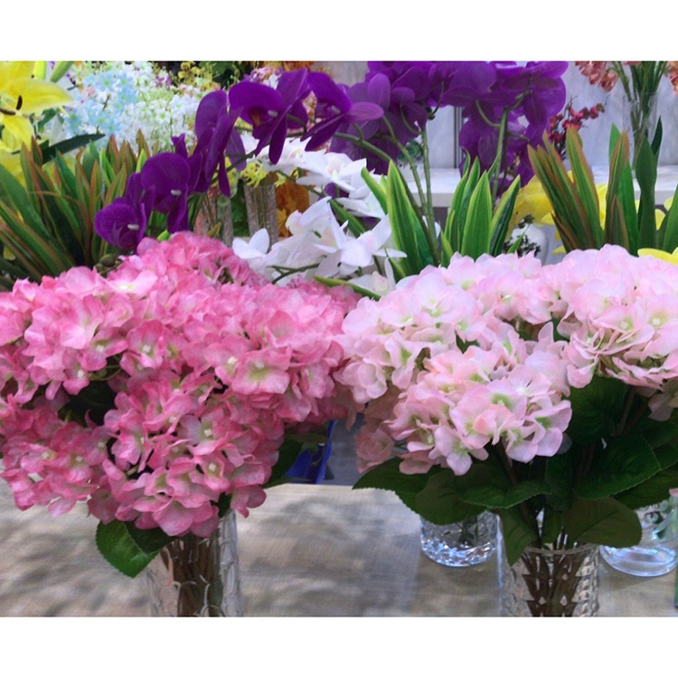 001decorating:Home Wedding Decoration Real Touch 5 Heads Hydrangea Artificial Flower Bouquet