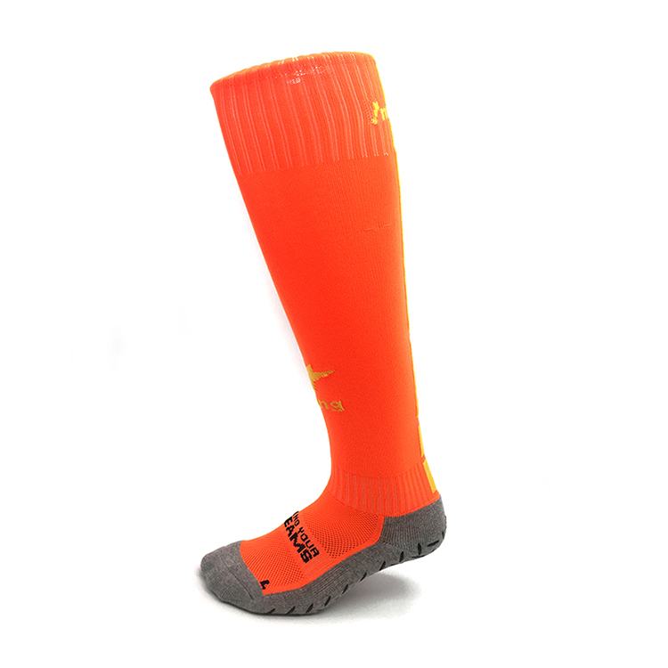 013shoes:Custom logo stripe knee high soft 100% nylon sport children boy soccer socks