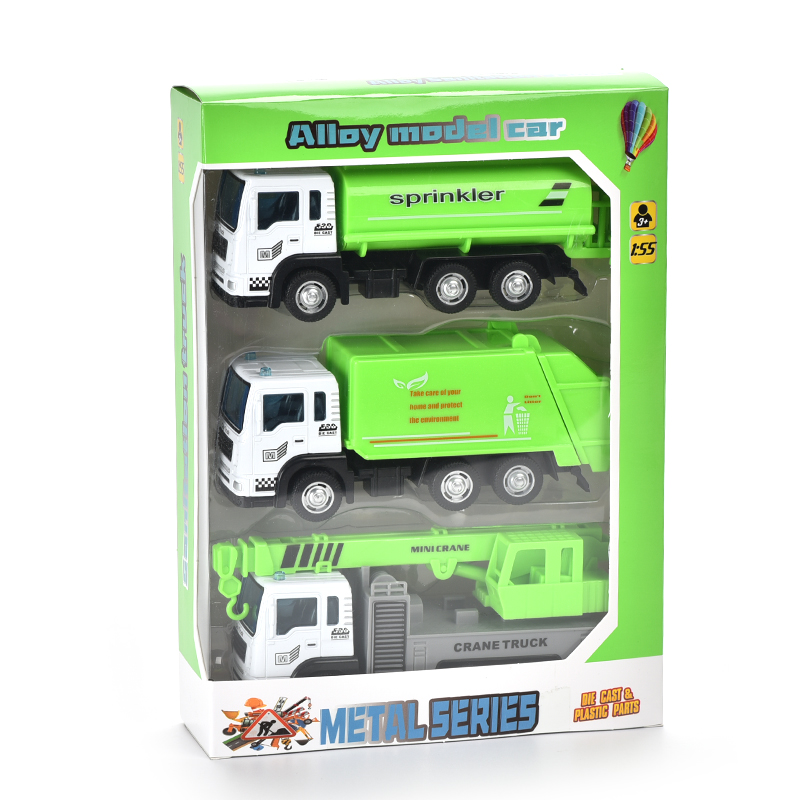 339toys Newest pull back engineering truck alloy new engineering vehicle sanitation diecast model 