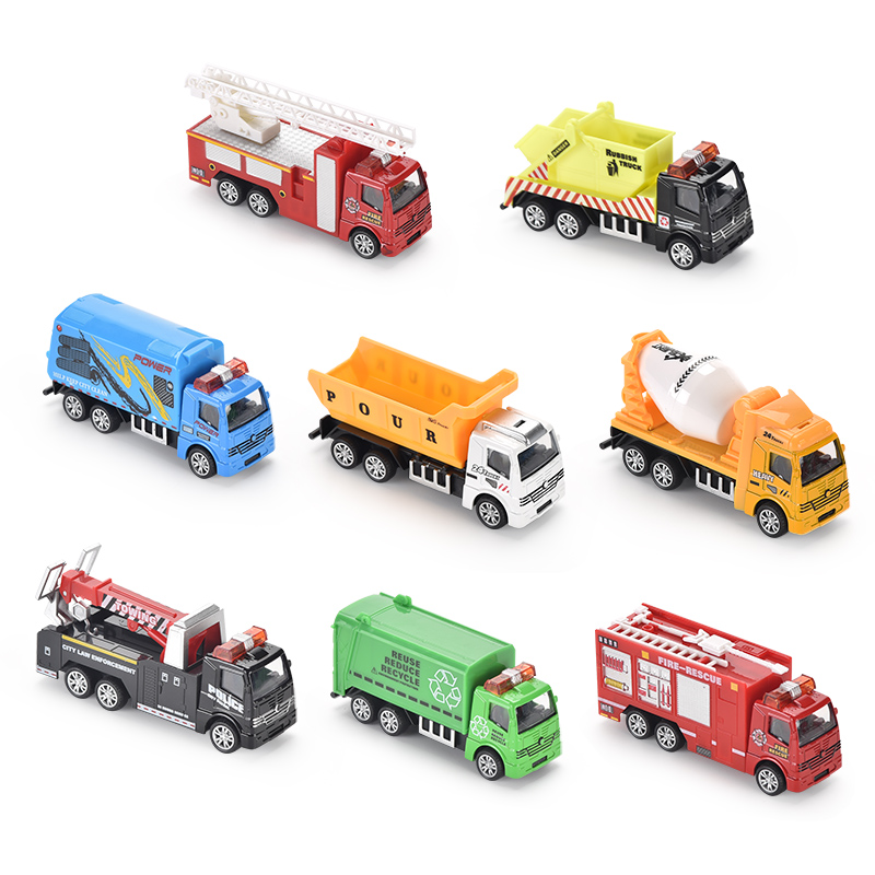 346toys Hot selling alloy pull back engineering tractor model toy die-cast metal vehicles