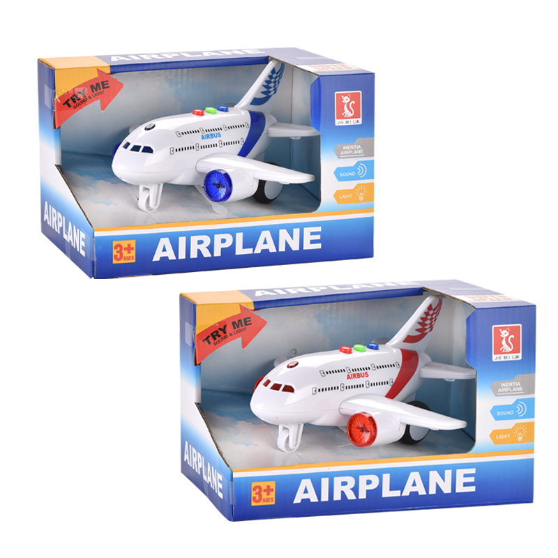 383toys New design inertial plane with sound and light aircraft toy gift for kids 