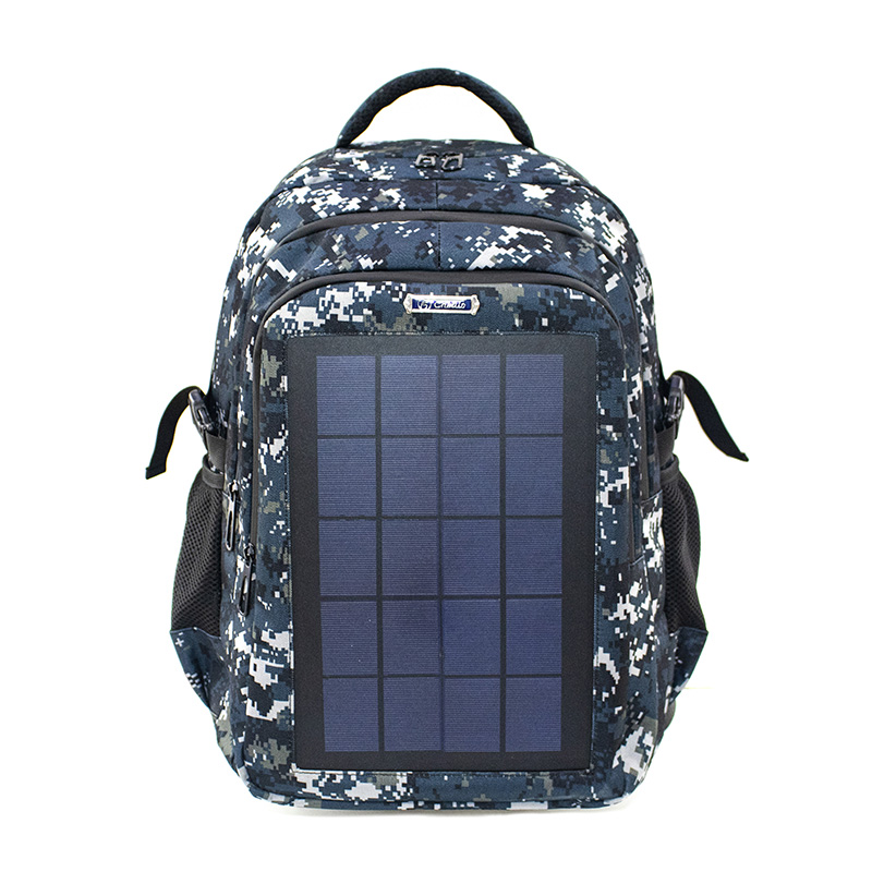 199bag:Fashion camouflage outdoor travel solar backpack 