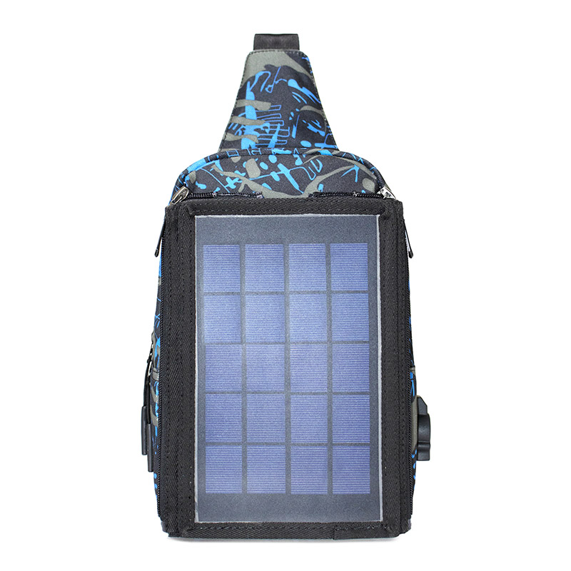 201bag:Men's fashion camouflage solar panel chest bag shoulder bag 