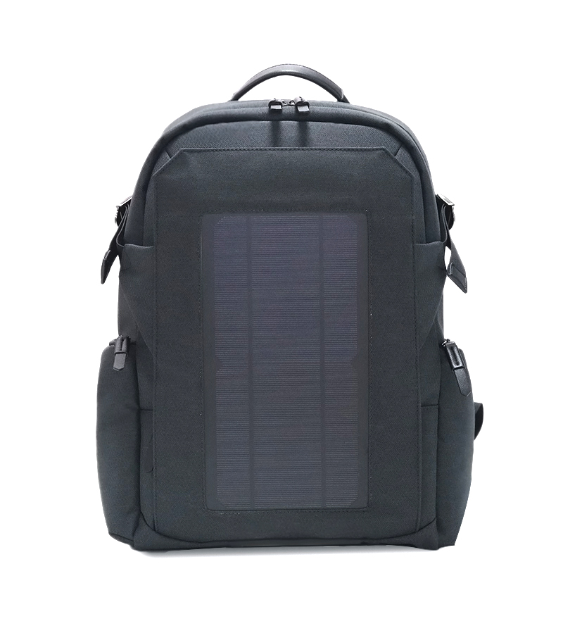 205bag:Black superior laptop solar backpack 