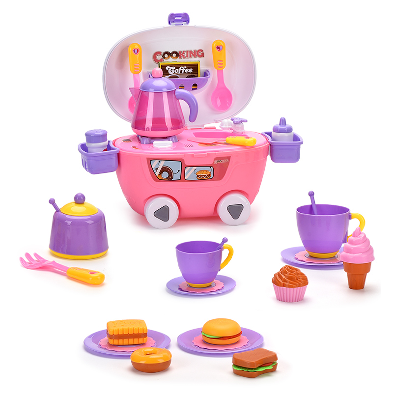 283toys Top sale children's play house kitchen set multi-functional tableware table with accessories