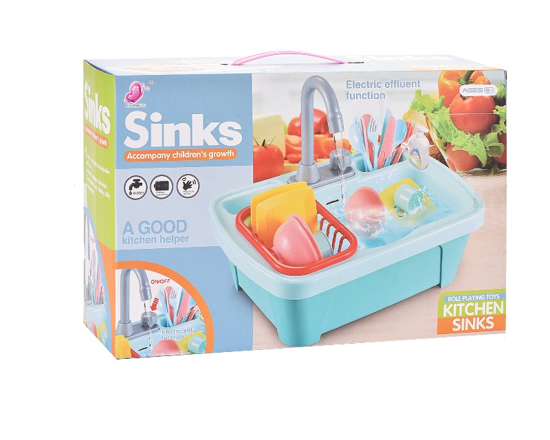 285toys Hot selling kitchen toys dish washing sink pretend play set electric wash-up dishwasher role