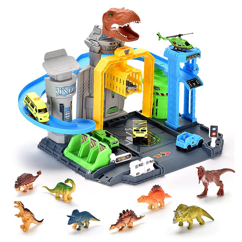 317toys Funny Educational Pre-School Teach Jurassic Dinosaur DIY Assemble Base Car Gifts For Kids