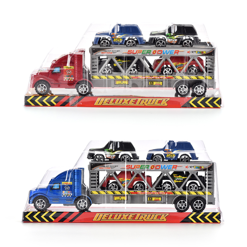 354toys New design friction four wheel inertial trailer truck toy double-layer inertial tractor